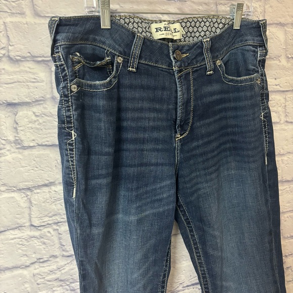 Ariat Women's 34R R.E.A.L. Mid Rise Entwined Boot Cut Jeans Western Cowgirl - Picture 10 of 14